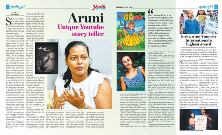 Aruni – Unique Youtube Storyteller By Nira Diaz  